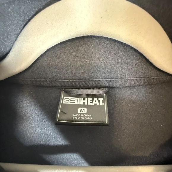 32 Degrees Heat Full Zip Jacket Size M Mock Neck Pockets Brushed Faux Wool Gray - Picture 4 of 5